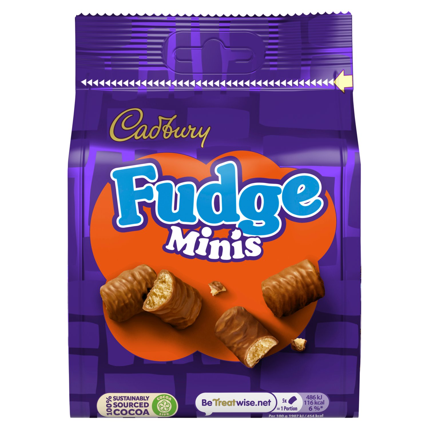 Cadbury Fudge Minis Chocolate Pouch (120 g)