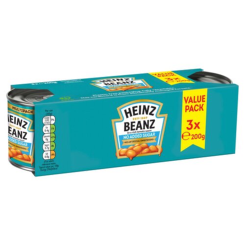 Heinz Beanz No Sugar Added 3 Pack (200 g)