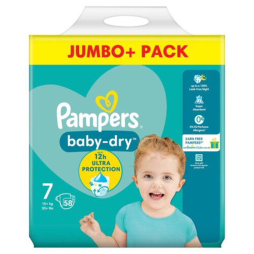 Pampers Baby Dry Nappies Size 7 Jumbo+ Pack (58 Piece) Storefront EN