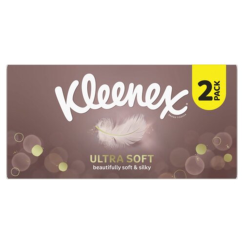 Kleenex Ultrasoft Regular Facial Tissues Twin Pack (64 Sheets)