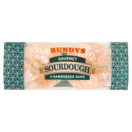 Bundys Gourmet Sourdough Hamburger Buns 4 Pack (336 g)