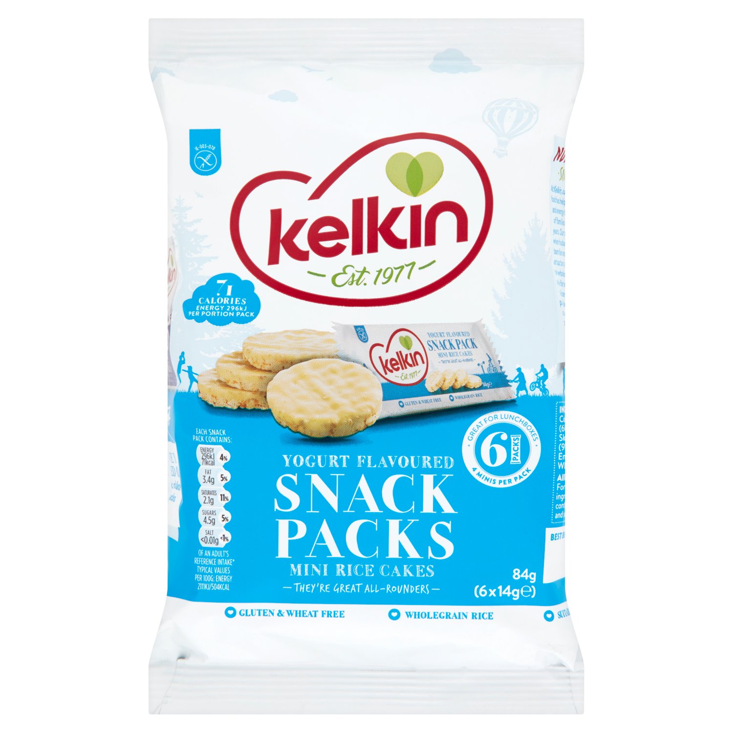 Kelkin Gluten Free Mini Yogurt Rice Cake Snack Packs (14 g)