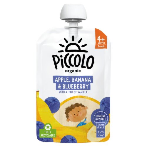 Piccolo Organic Apple, Banana & Blueberry 4+ Months (100 g)