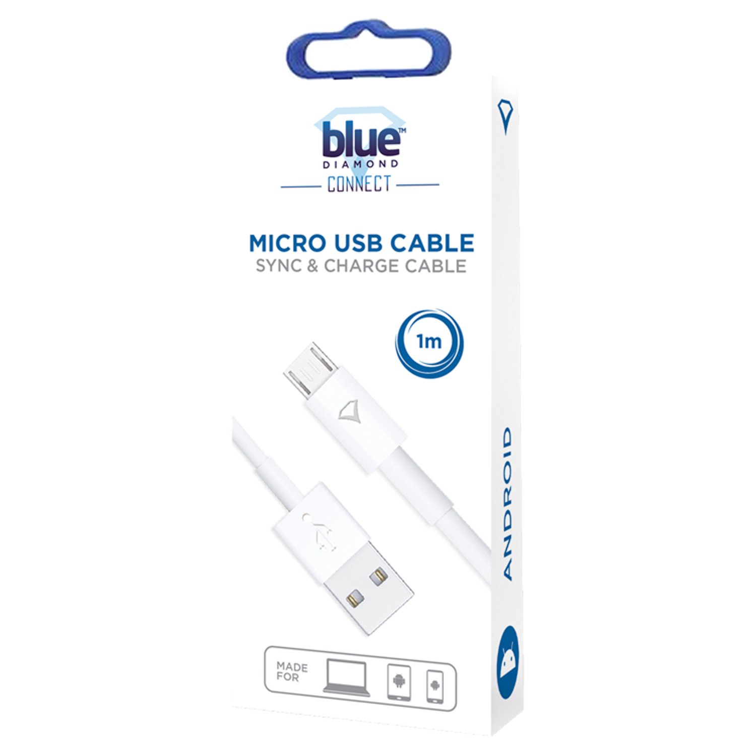 Blue Diamond Micro USB Data Cable 1M (1 Piece)
