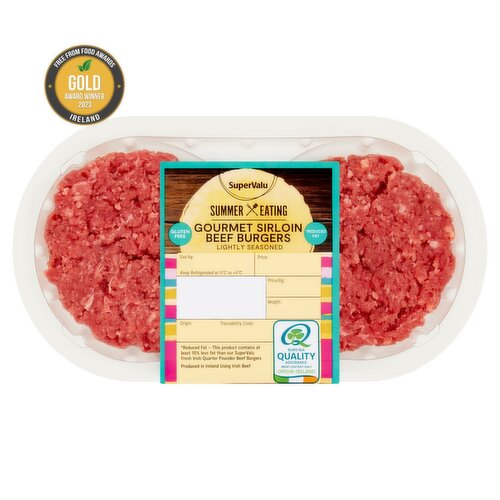 SuperValu Fresh Irish Gourmet Sirloin Beef Burgers 2 Pack (260 g