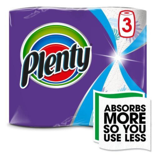 Plenty Decorated Kitchen Roll 300 Sheets (3 Piece)