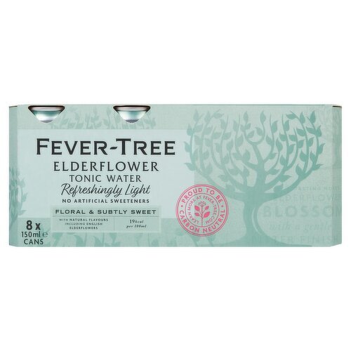 Fever-Tree Elderflower Tonic Water Cans 8 Pack (150 ml)