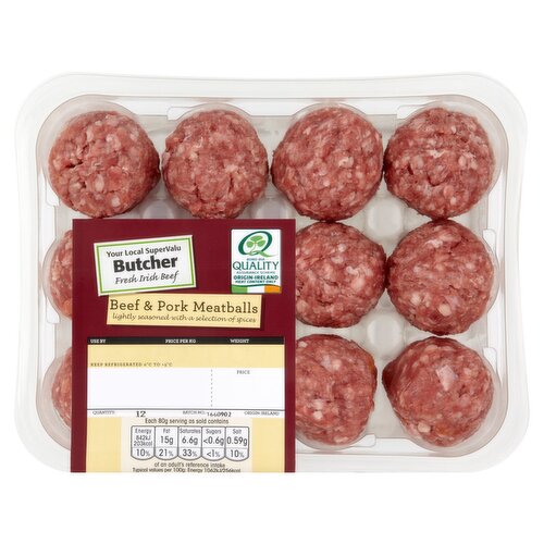 Supervalu Fresh Irish Beef And Pork Meatballs 180 G Storefront En