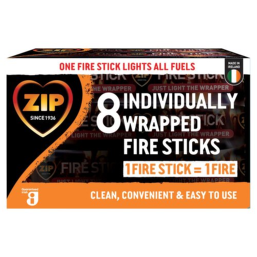 Zip Individually Wrapped Fire Sticks 8 Pack (8 Piece)