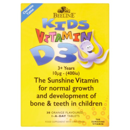 Beeline Kids Vitamin D3 Chewable Tablets (30 Piece)