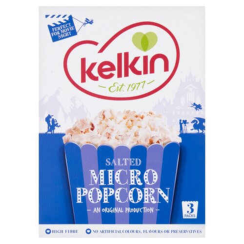 Kelkin Microwave Salted Popcorn 3 Pack (90 g)