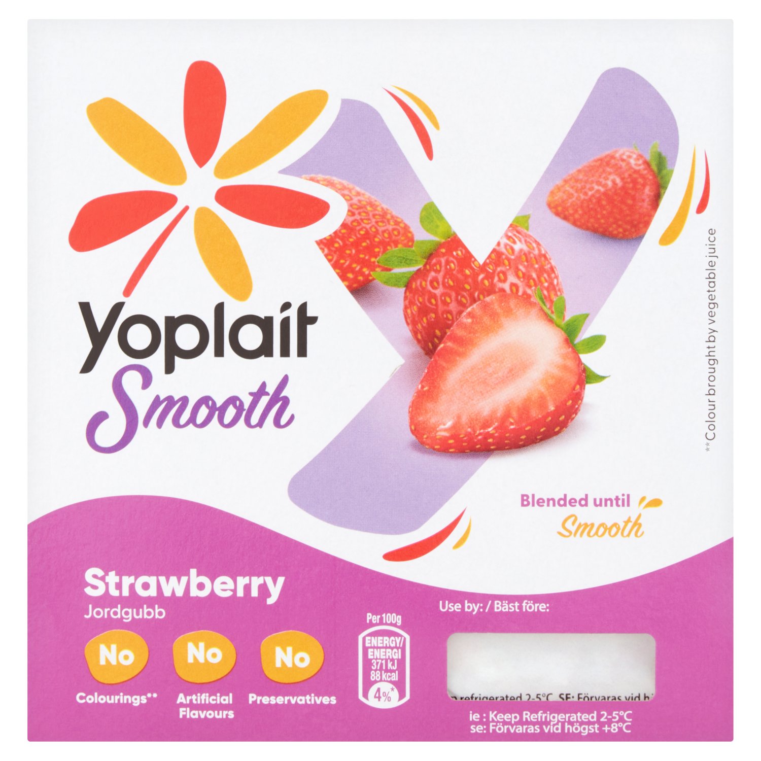 Yoplait Smooth Red Fruits Yogurt 4 Pack (500 g)