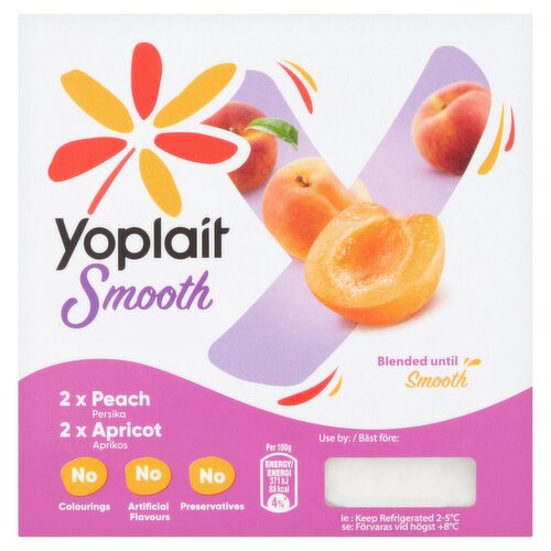 Yoplait Smooth Yellow Fruits Yogurt 4 Pack (500 g)