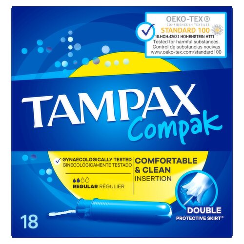 Tampax Compak Regular Applicator Tampons (18 Piece) - Storefront EN