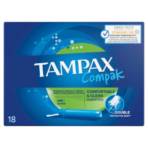 Tampax Compak Super Applicator Tampons (18 Piece) Storefront EN