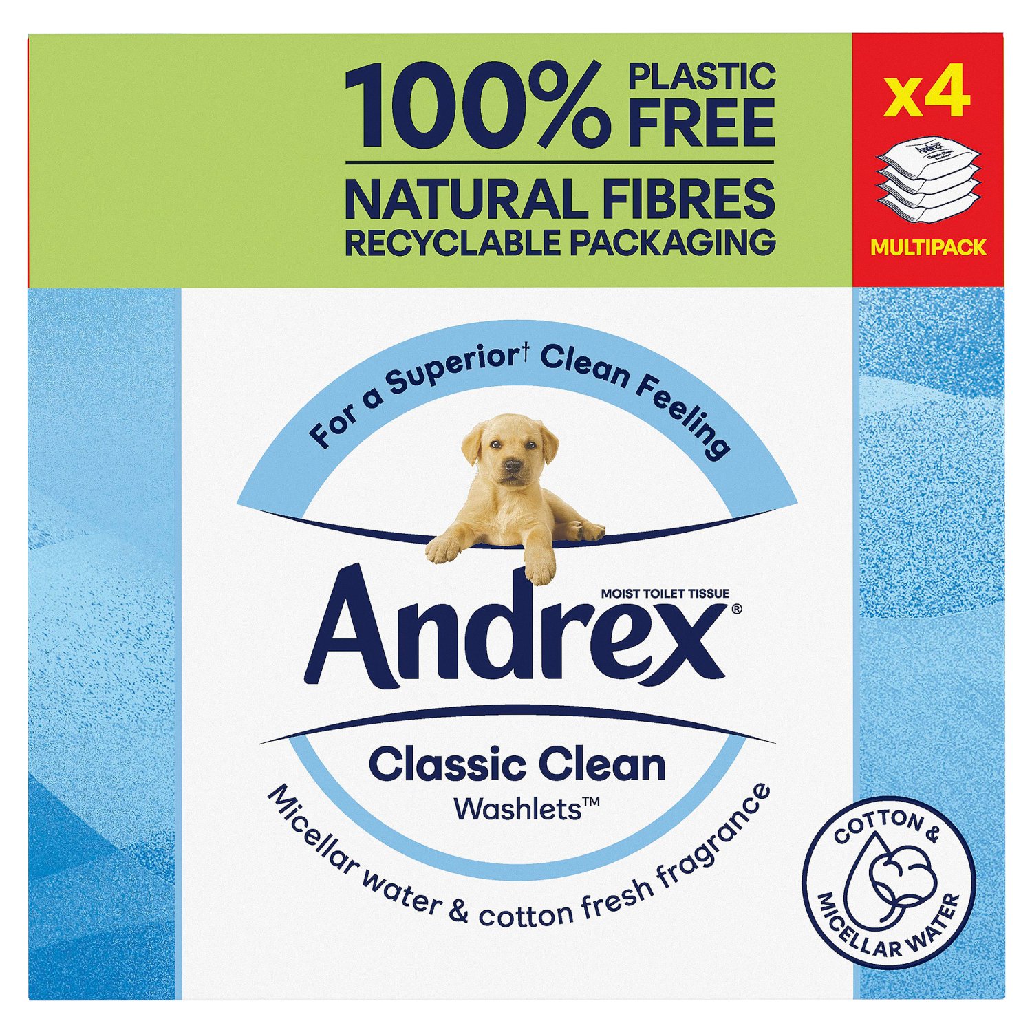 Andrex Toilet Tissue Washlets Classic Clean (144 Piece)