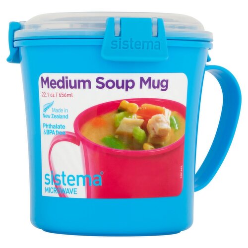 Sistema] Microwave Soup Mug 22.1 oz Cup Medium BPA Free Microwaveable