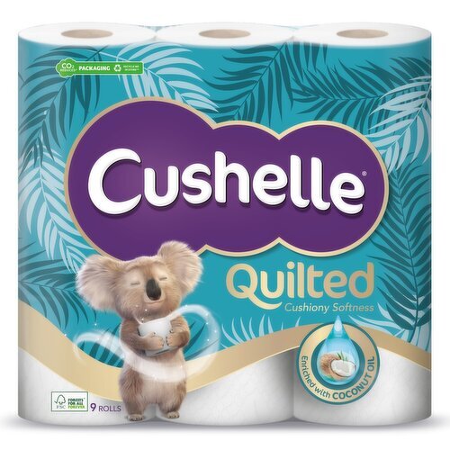 Cushelle Ultra Quilted Coconut Oil Toilet Tissue  (9 Roll)