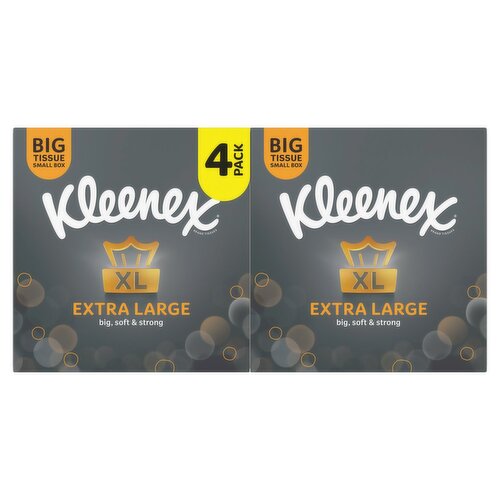 Kleenex Mansize Extra Large Compact Facial Tissue 4 Pack 176 Sheet (13.38 sqm)