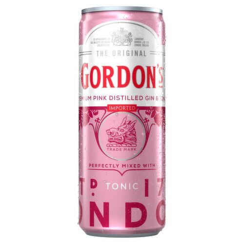 Gordon's Pink Gin & Tonic Premix Can (250 ml)