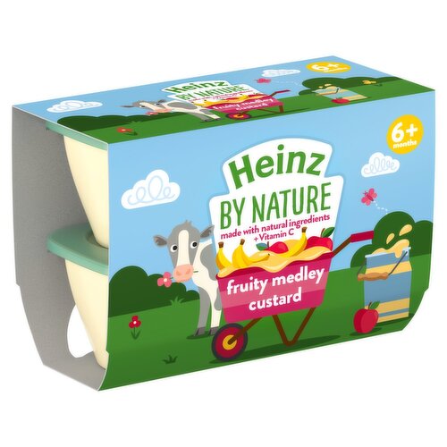 Heinz By Nature Fruity Medly Custard 6+ Months 4 Pack (100 g)