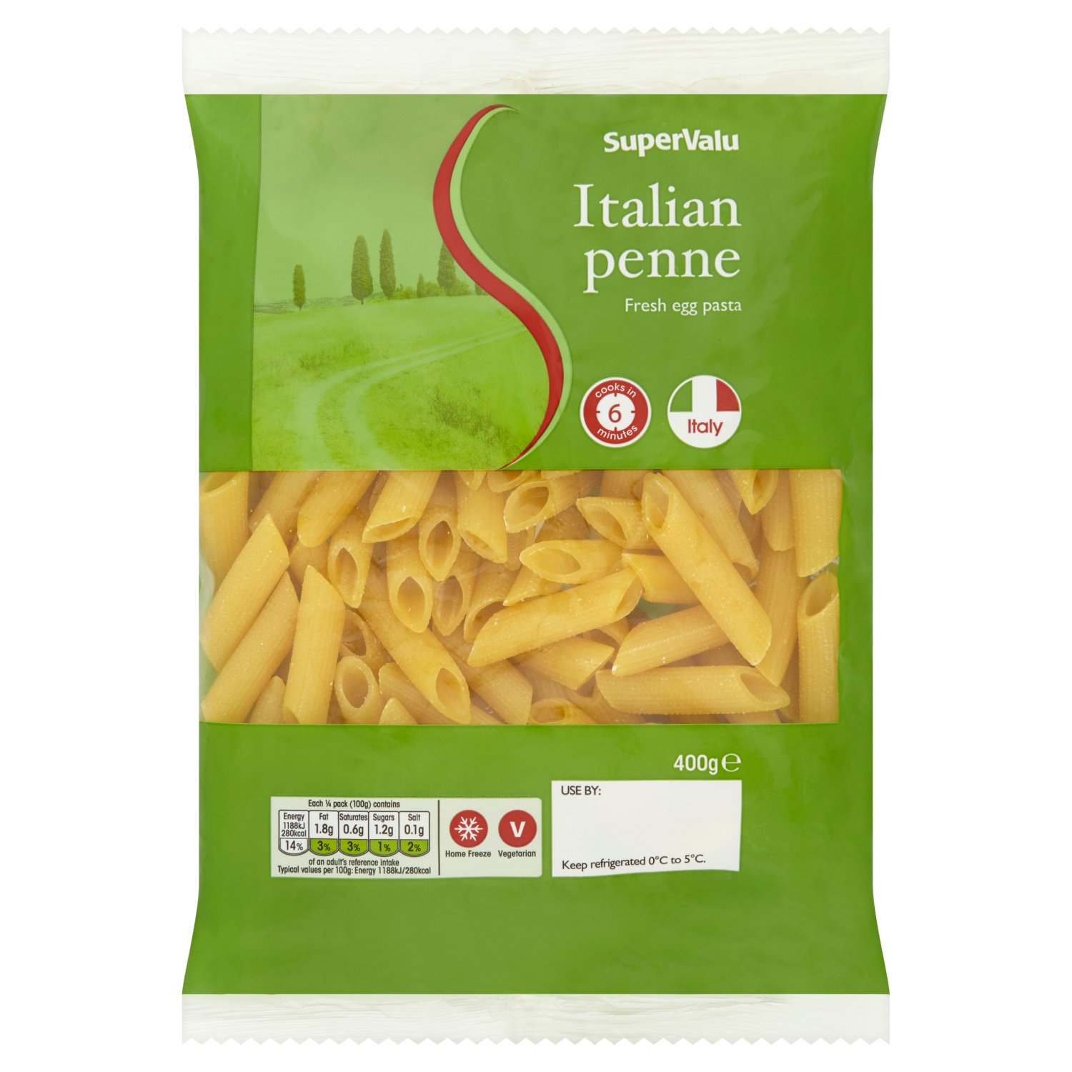 Penne
Enjoy a fresh, authentic Italian pasta made with only the finest ingredients. Using premium durum wheat and fresh eggs, SuperValu has created a perfect pasta for every occasion.
