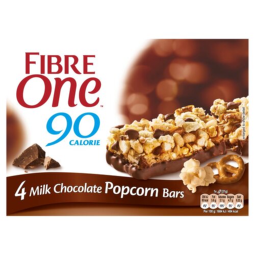 Fibre One Milk Chocolate Popcorn & Pretzel Bars 4 Pack (84 g)