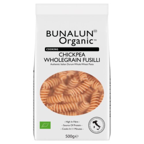 Bunalun Organic Chickpea Wholegrain Fusilli (500 g)