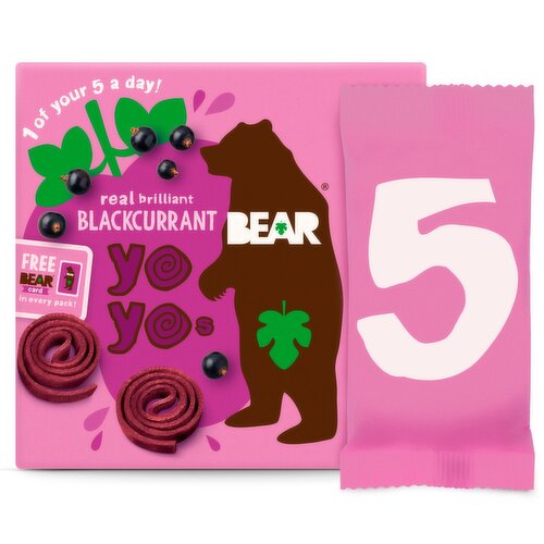 Bear Blackcurrant Yoyo Pure Fruit Rolls 5 Pack (100 g)