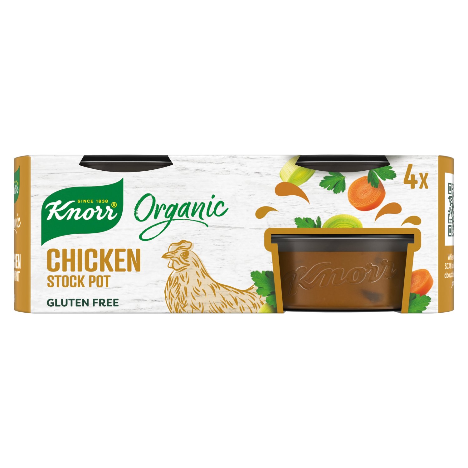 Knorr Organic Chicken Stock Pot 4 Pack (104 g)