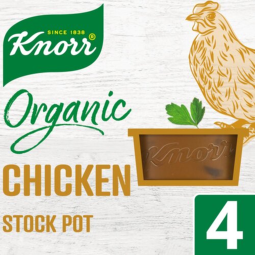 Knorr Organic Chicken Stock Pot 4 Pack (104 g)