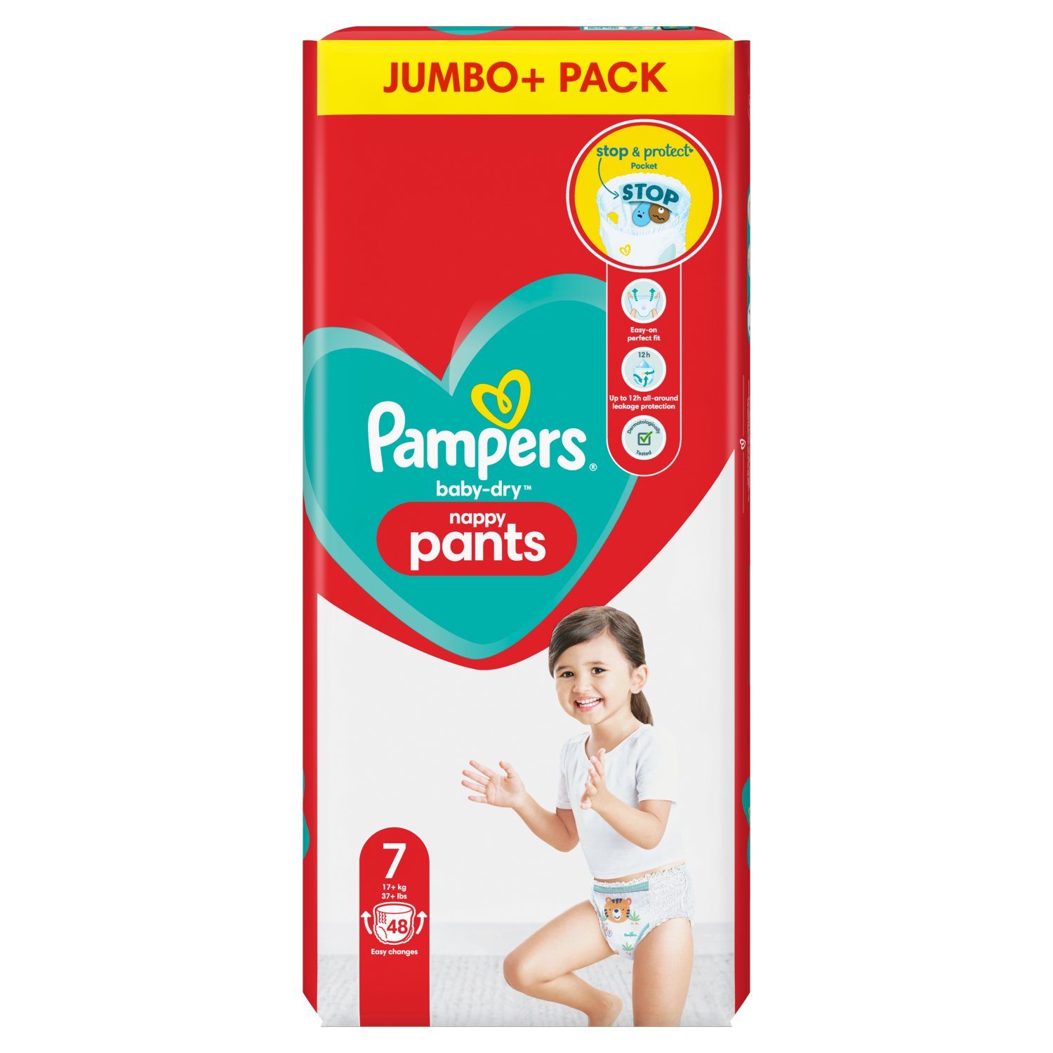 Pampers Baby-Dry Nappy Pants Size 7 Jumbo+ Pack (48 Piece)