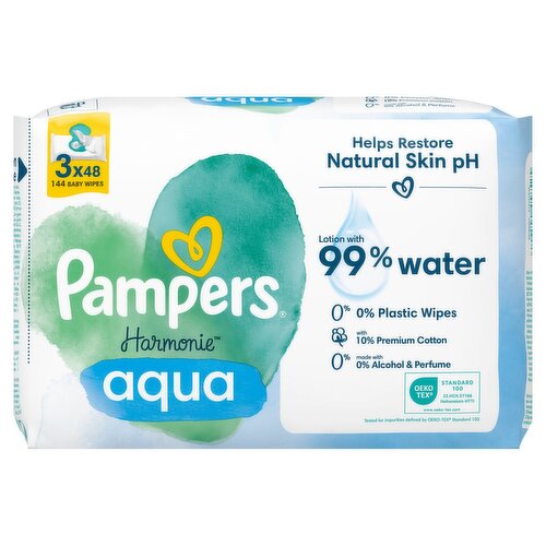 Pampers Harmonie Aqua Baby Wipes PF (144 Piece)