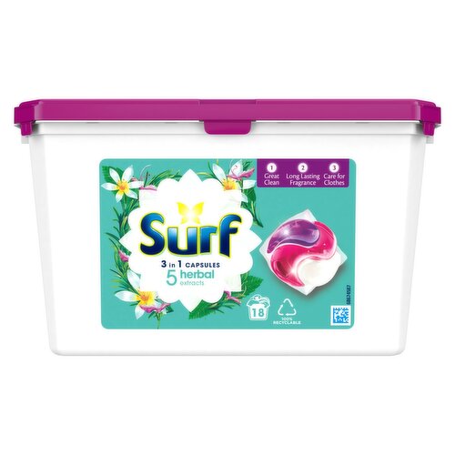 Surf 3 in 1 Capsules 18 Washes (18 Piece)