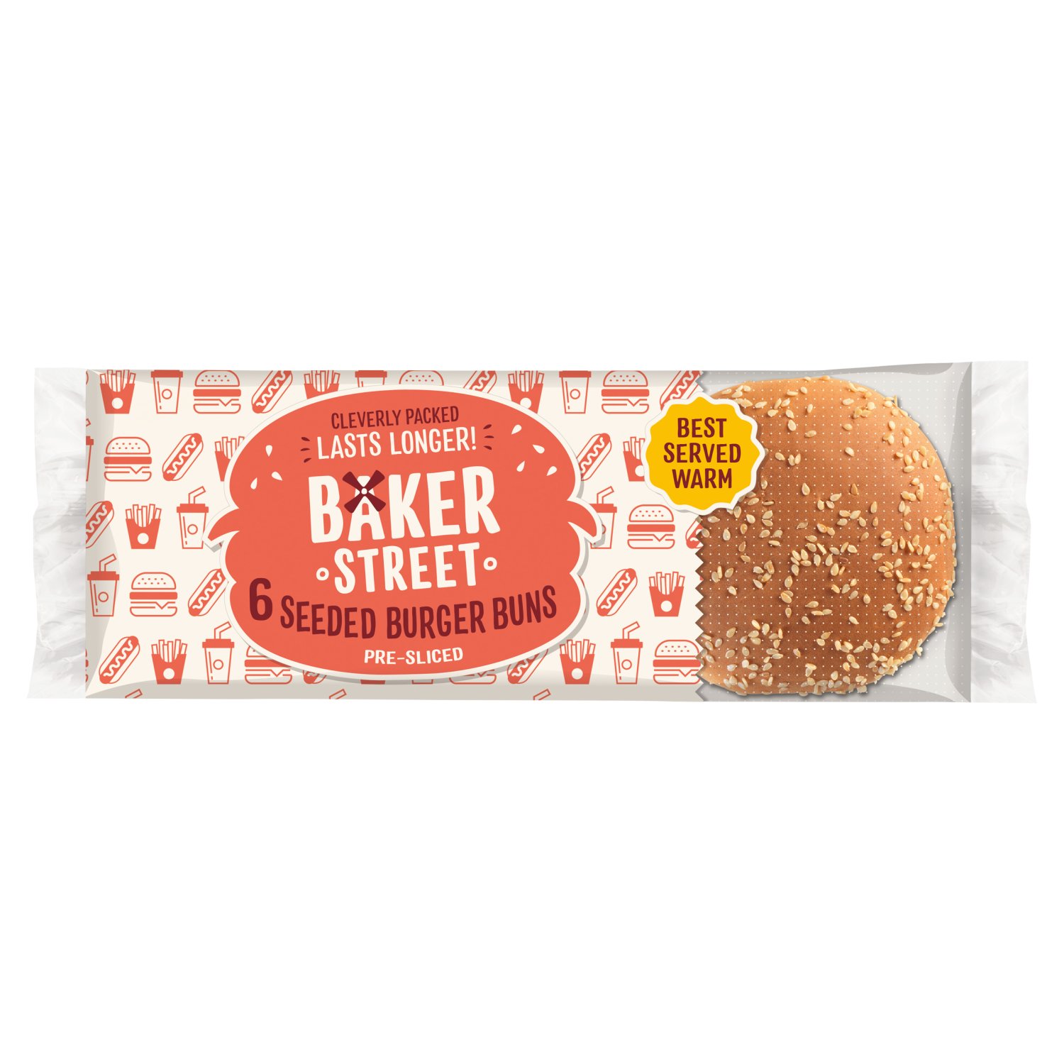 Baker Street Sesame Burger Buns 6 Pack (300 g)