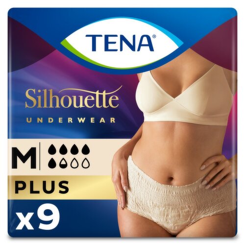 Tena Silhouette Plus High Waist Incontinence Underwear Medium 9 Pack (9 Piece)