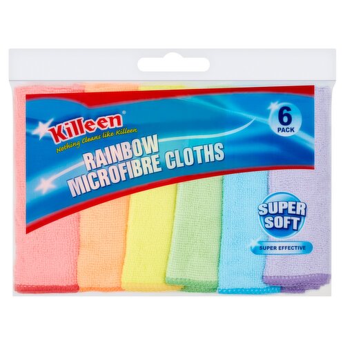 Killeen Rainbow Microfibre Cloths 6 Pack (6 Piece)