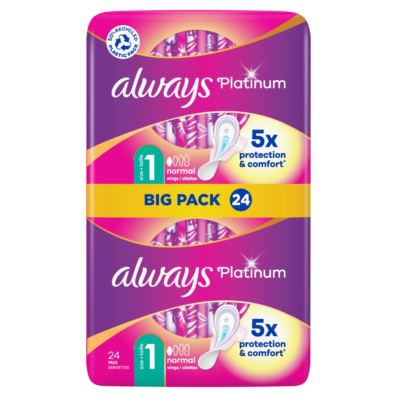 Always Platinum Normal Pads with Wings 24 Pack (24 Piece)