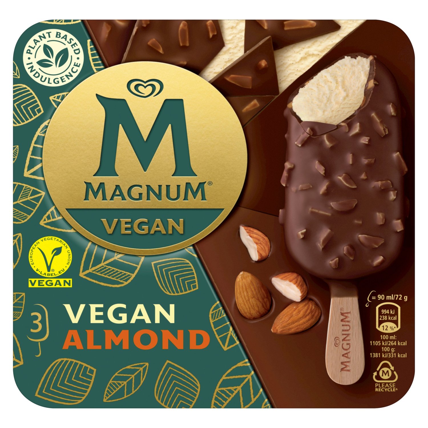 Magnum Vegan Almond Ice Cream 3 Pack (270 ml)