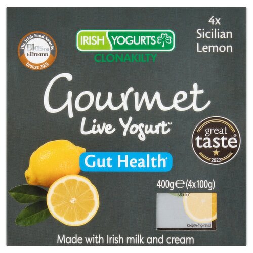 Irish Yogurts Sicilian Lemon Live Yogurt 4 Pack (100 g)