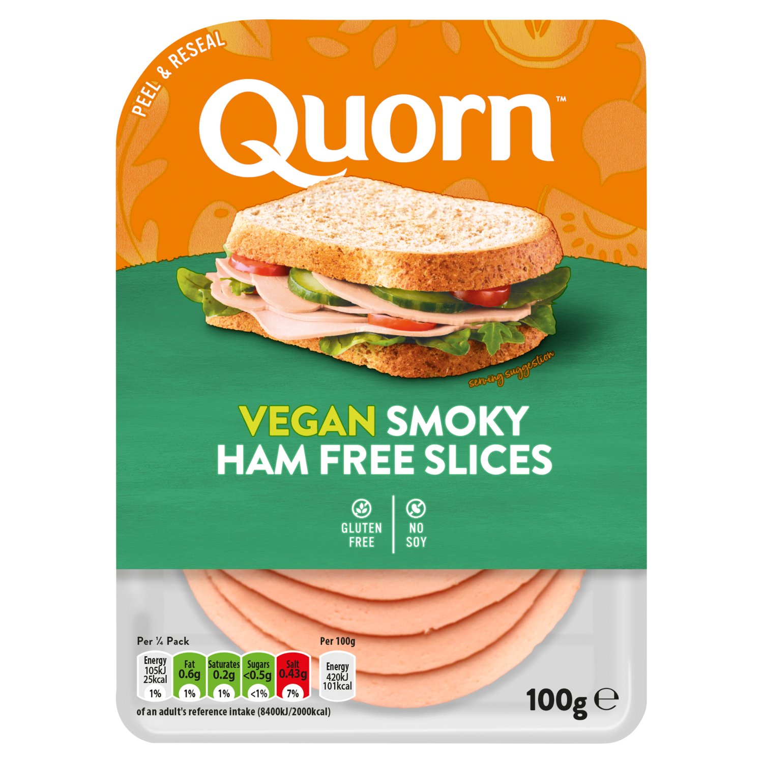 Quorn Vegan Smoky Ham Free Slices  (100 g)