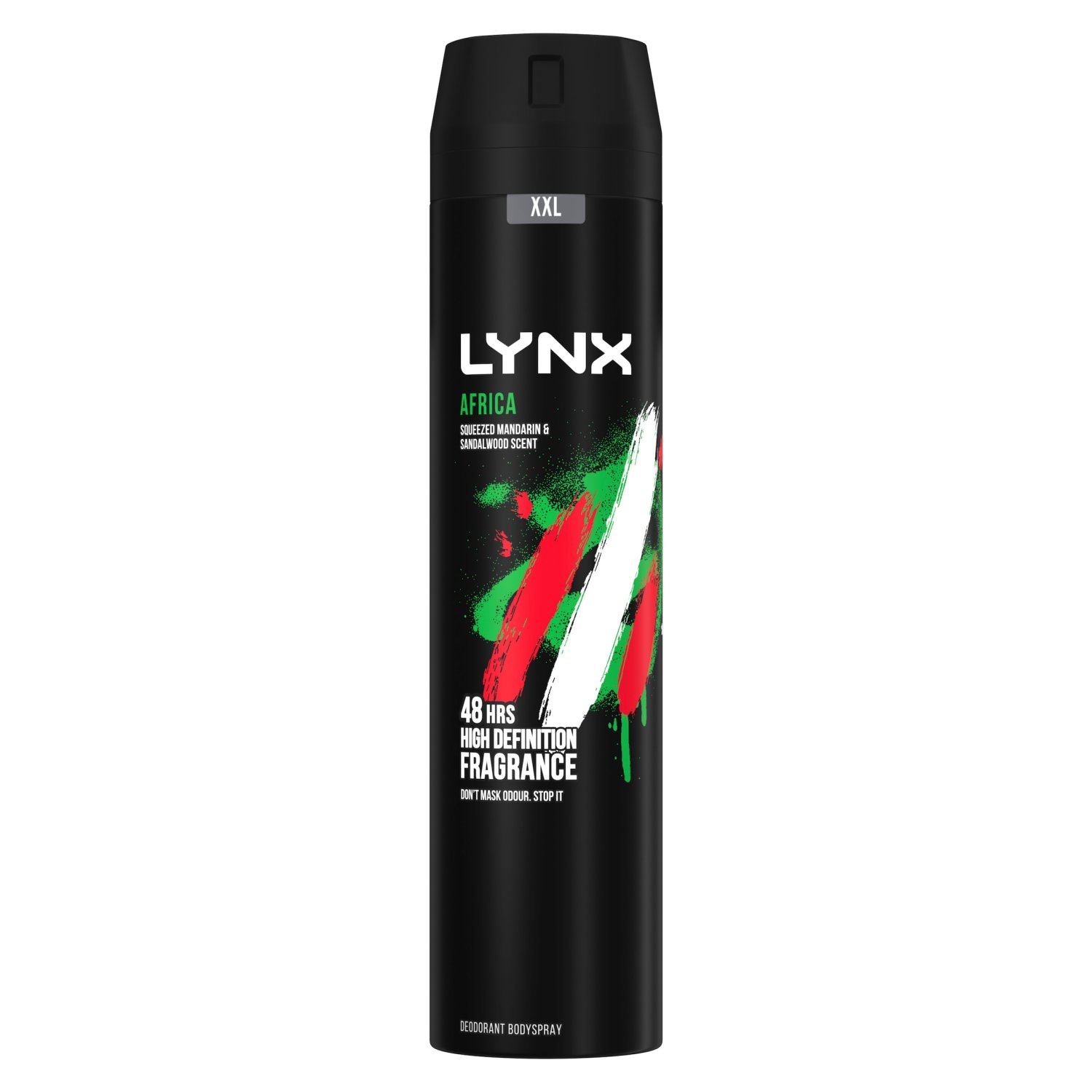 You are holding true greatness. LYNX's Africa is the UK's #1 fragrance* – you don't want to be the one missing out! We've sold +400 million LYNX Africa Bad Boys and then some. That is one for every person in the UK & Ireland five times over. With our Africa Bodyspray, you get 48 hours of Lynx's high-definition, G.O.A.T. squeezed mandarin and sandalwood fragrance combo. LYNX Africa Bodyspray gives you 48 hours of odour protection with our revolutionary dual-action odour-busting zinc technology, keeping you smelling awesome and feeling chill, all day. You never know when opportunity will strike, so you need a bodyspray that’s going to keep you smelling iconic and feeling confident no matter the circumstances. How to use it? Shaking the can well and holding it 15 cm away from your body, spray across your chest in a well-ventilated area for G.O.A.T. level fragrance. Avoid contact with eyes and broken skin. G.O.A.T. LYNX bodyspray deodorant comes in an infinitely recyclable aerosol can – fresher you, cleaner planet. By 2025, LYNX aims for all our packaging to be recyclable or to include recycled materials. Welcome to the future. It smells amazing. LYNX.
*Kantar Usage, GB Male Deodorant % Weekly Occasions. June 2018–2022.