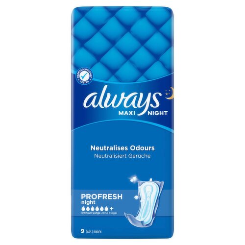 Always Maxi Profresh Night Sanitary Towels (9 Piece) - Storefront EN