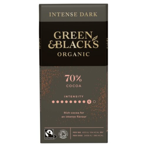 Green & Black's Organic Intense Dark Chocolate 70% Cocoa Bar (90 g)