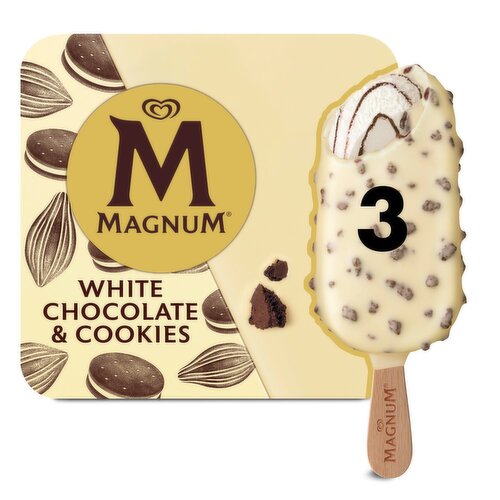 Magnum White Chocolate and Cookies Ice Creams 3 Pack (270 ml)