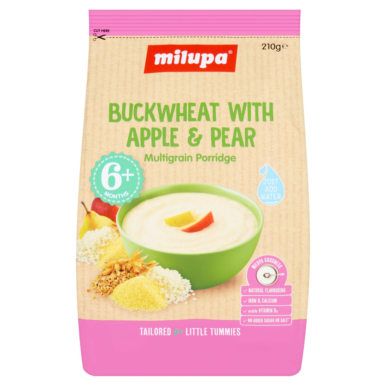 Milupa Buckwheat with Apple & Pear Multigrain Porridge 6+ Months (210 g)