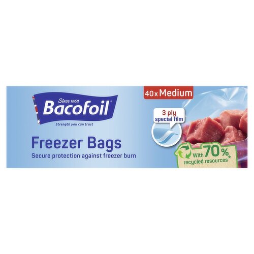Bacofoil Freezer Bags 3Ltr (40 Piece)
