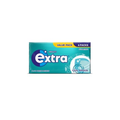 Wrigley's Extra Cool Breeze 6 x 10 Piece Pack (14 g)