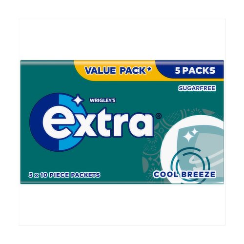 Wrigley's Extra Cool Breeze Chewing Gum 5 Pack Value Pack (14 g)