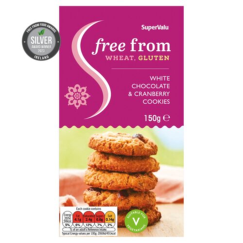 SuperValu Free From White Chocolate & Cranberry Cookies (150 g)